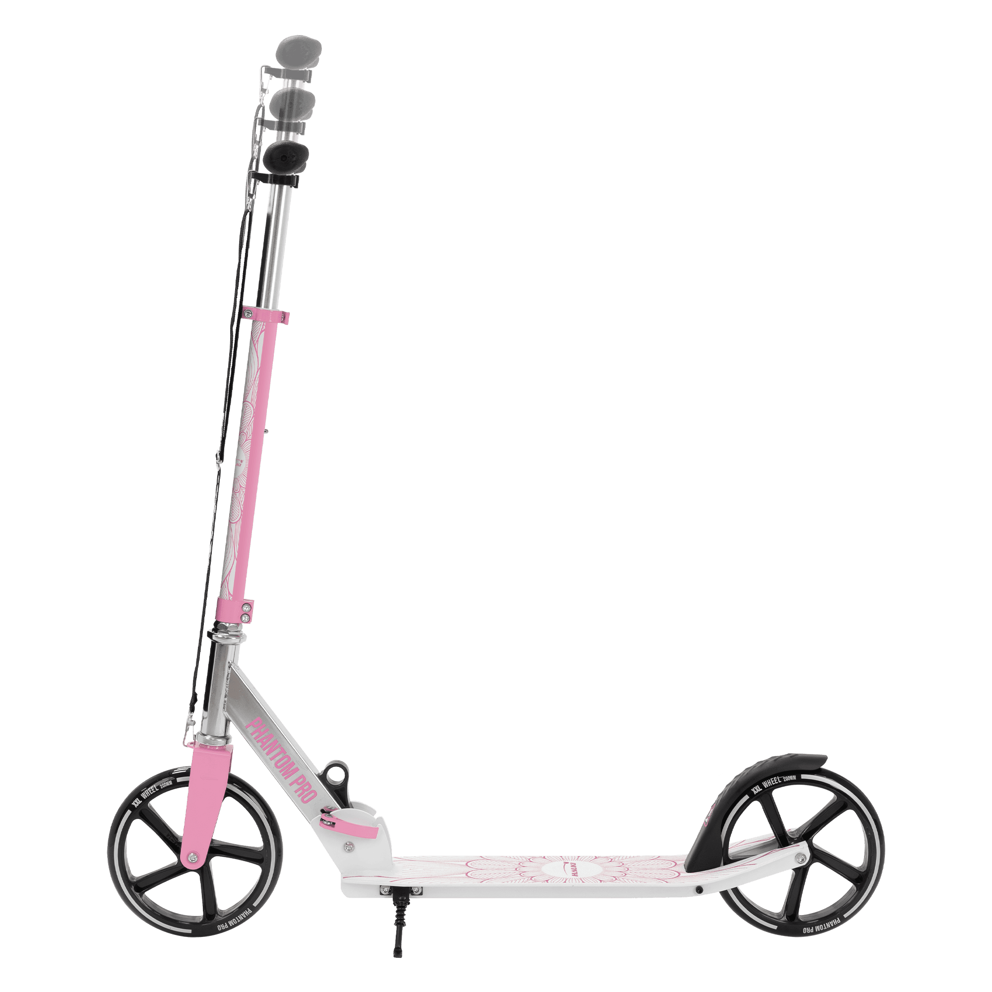 hauki, Hauki Foldable Pink City Scooter with Adjustable Handlebar, XXL Wheels, Rear Foot Brake, Detail 1