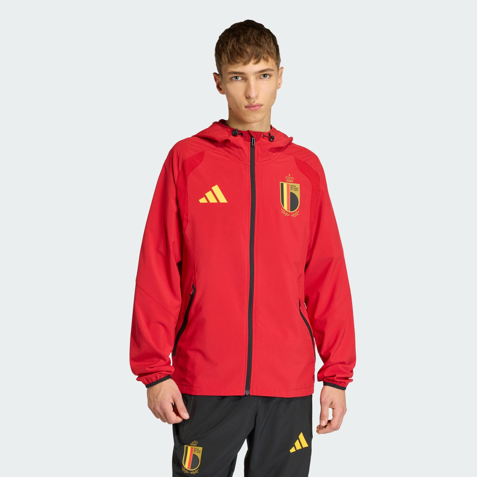 Adidas, Adidas Belgien Tiro Tech Vindjacka Med Hel Dragkedja, Model 1