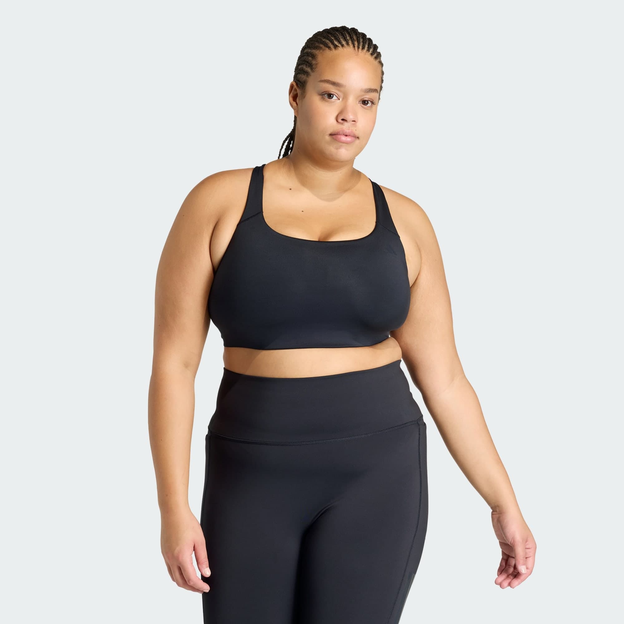 Adidas, Adidas Optime Workout 3-stripes Medium Support Bh (plus Size), Model 1