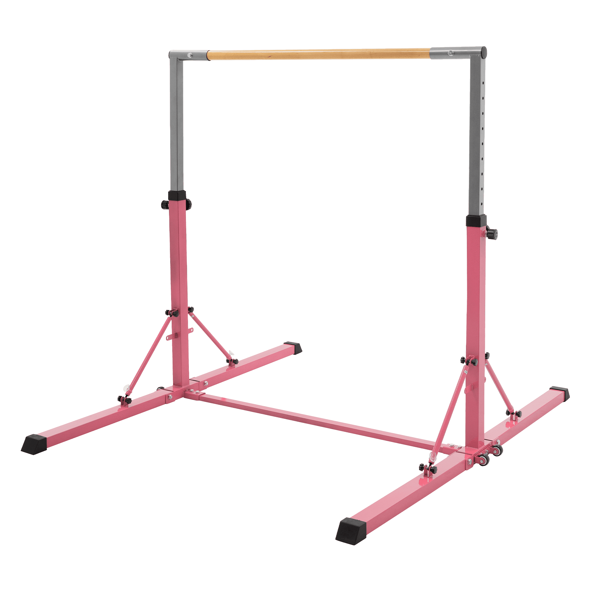 hauki, Hauki Gymnastics Bar For Kids, Pink, Adjustable Height 95.5-150 Cm, Foldable Training Bar, Product 0