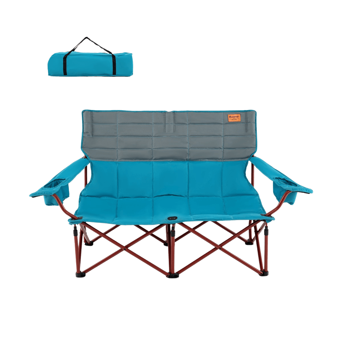northix, 2-seater Camping Chair – Adjustable Arms, Cup Holders, Bag, Product 0