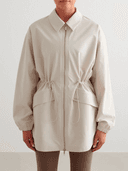 W WATERPROOF ZIP JACKET, Brown