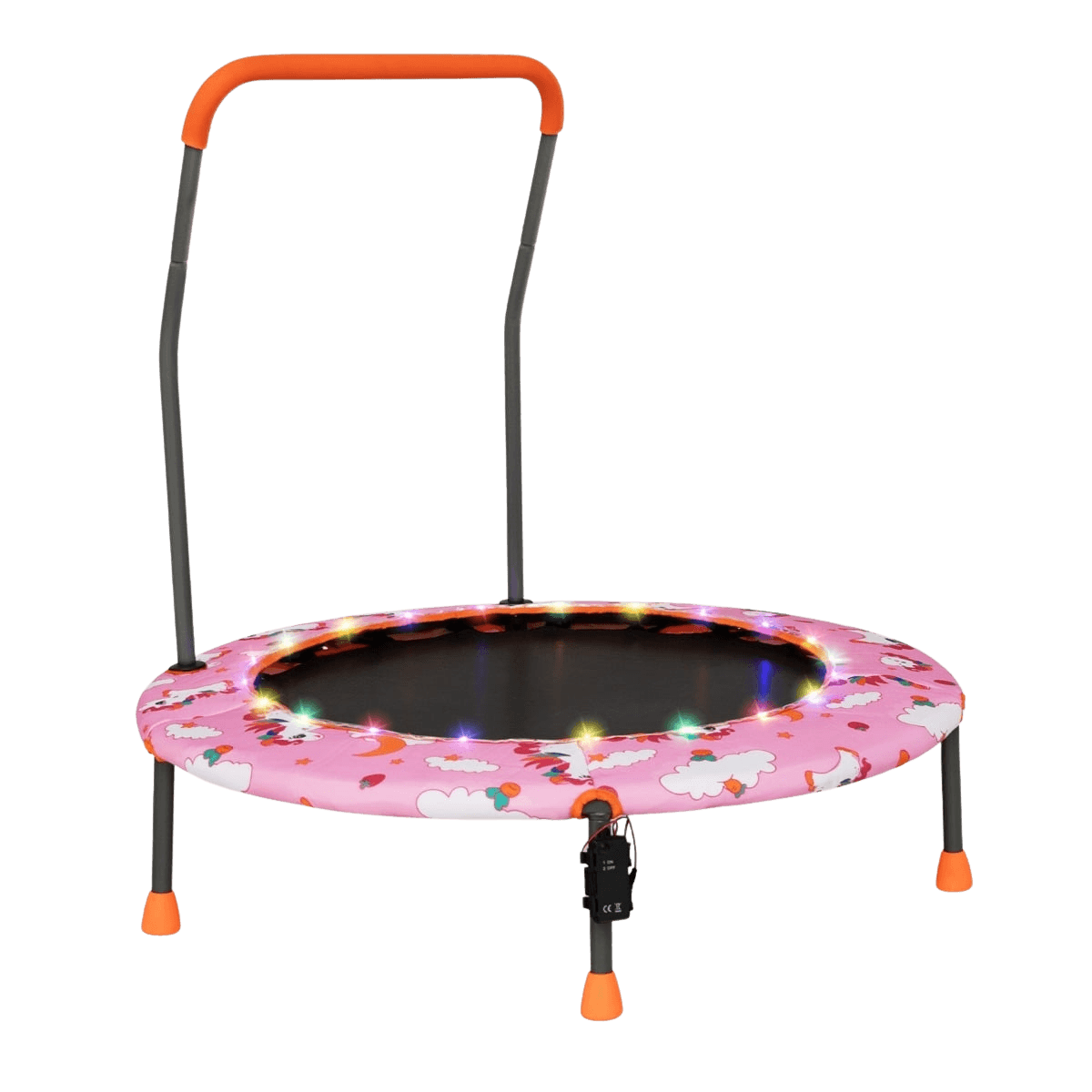 northix, Kids Mini Trampoline With Led Lights, Removable Handle, Product 0