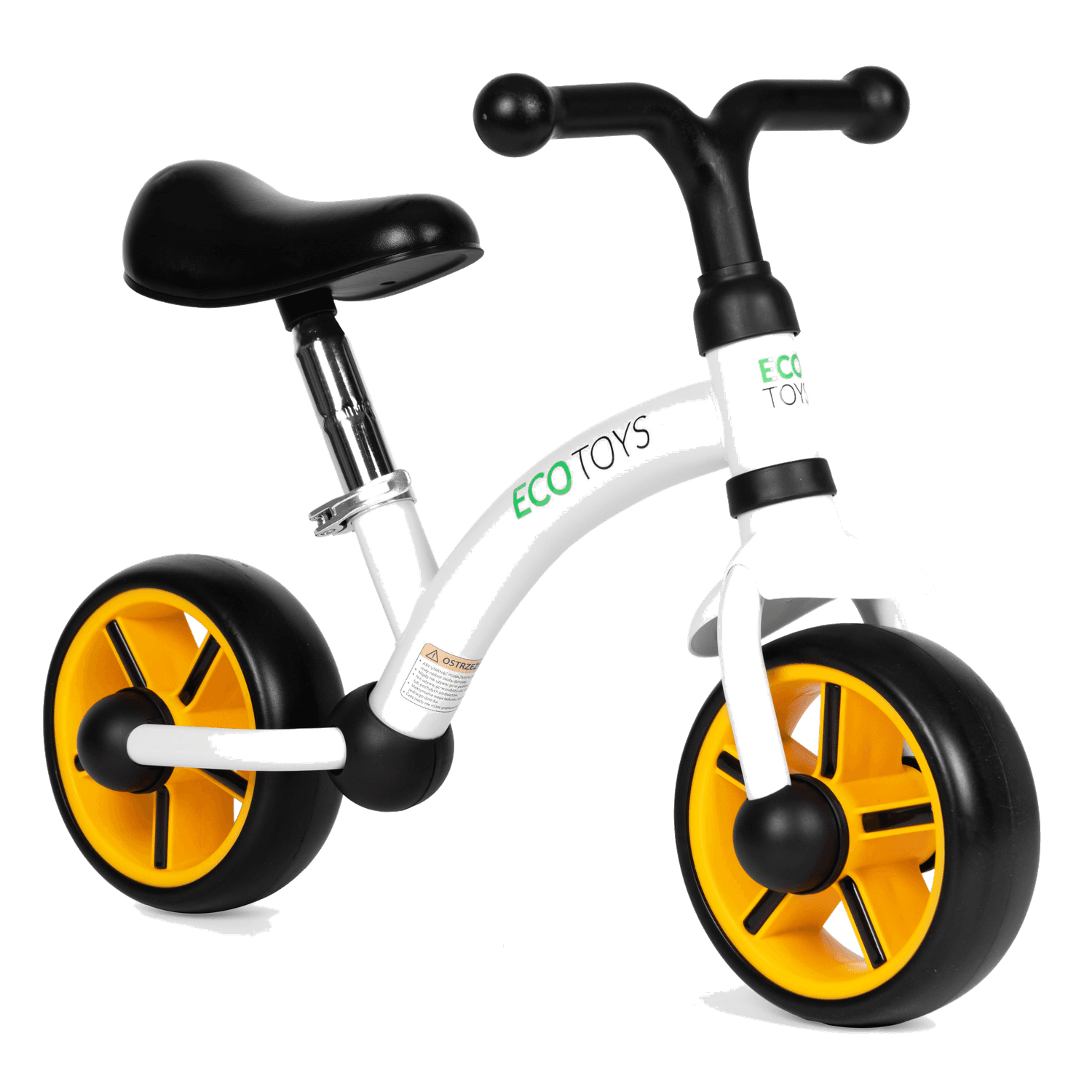 northix, Balance Bike For Children, Eva Wheels, Adjustable Seat, Black, Ecotoys, Detail 1