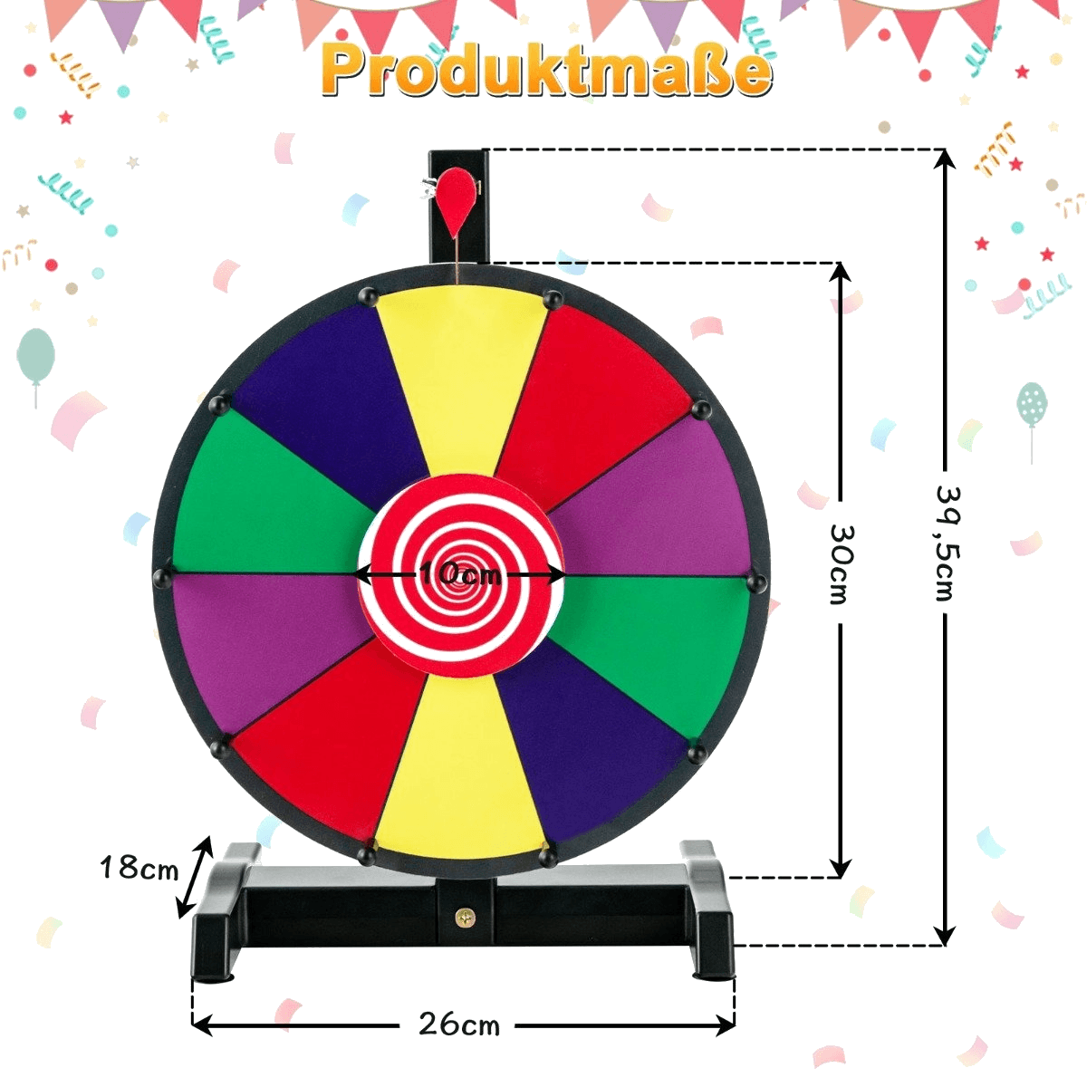 northix, 12" Wheel Of Fortune For Spinning With Eraser Marking Pen Lucky Wheel For Lottery Games And Word G, Detail 1