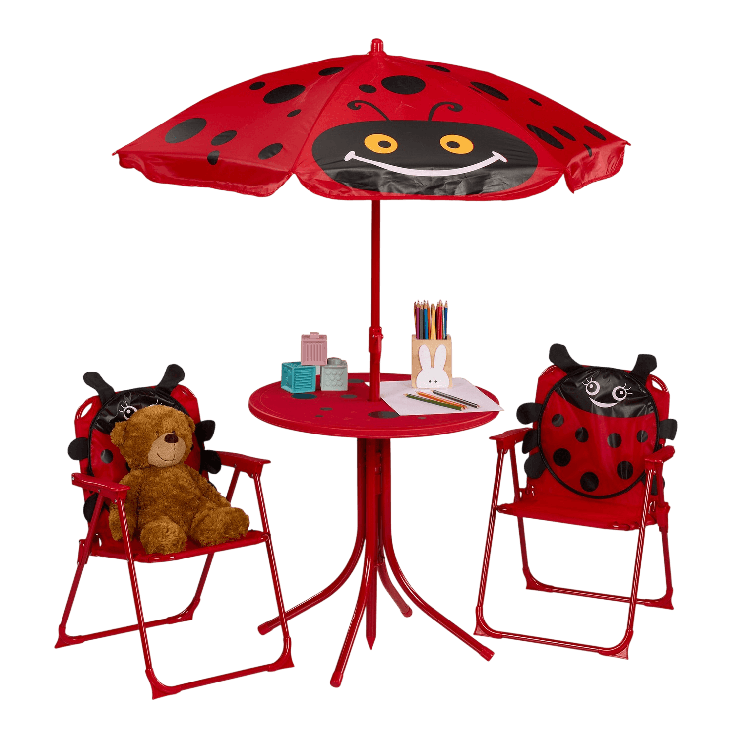 northix, Kids' 4-piece Camping Furniture Set With Parasol, Product 0