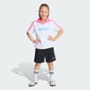 Adidas Originals Loose Polo Pinstripe Set Med T-shirt Och Shorts, White