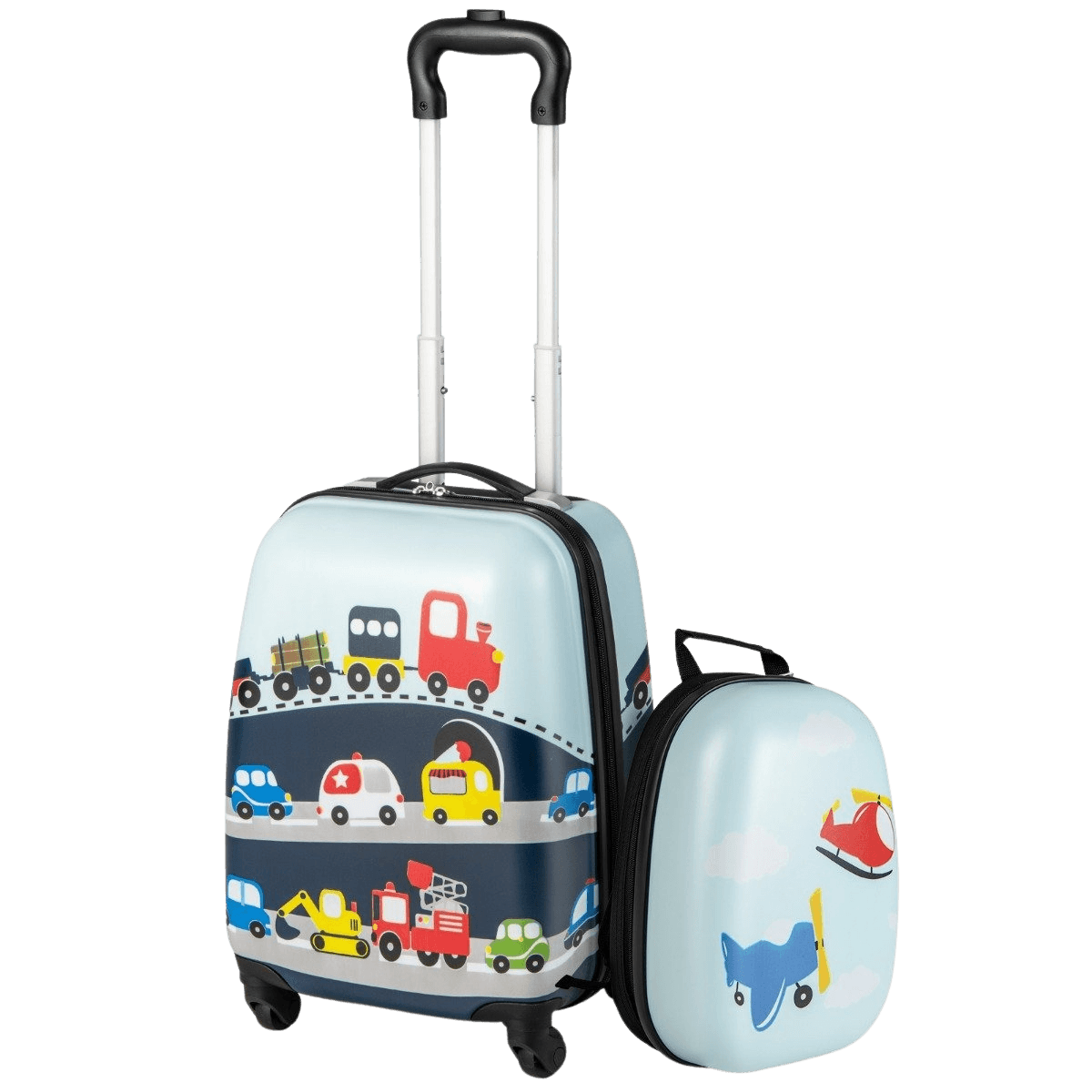 northix, Hard Suitcase 2 Piece Carry On Luggage Set With Spinner Wheels Rolling Blue, Product 0