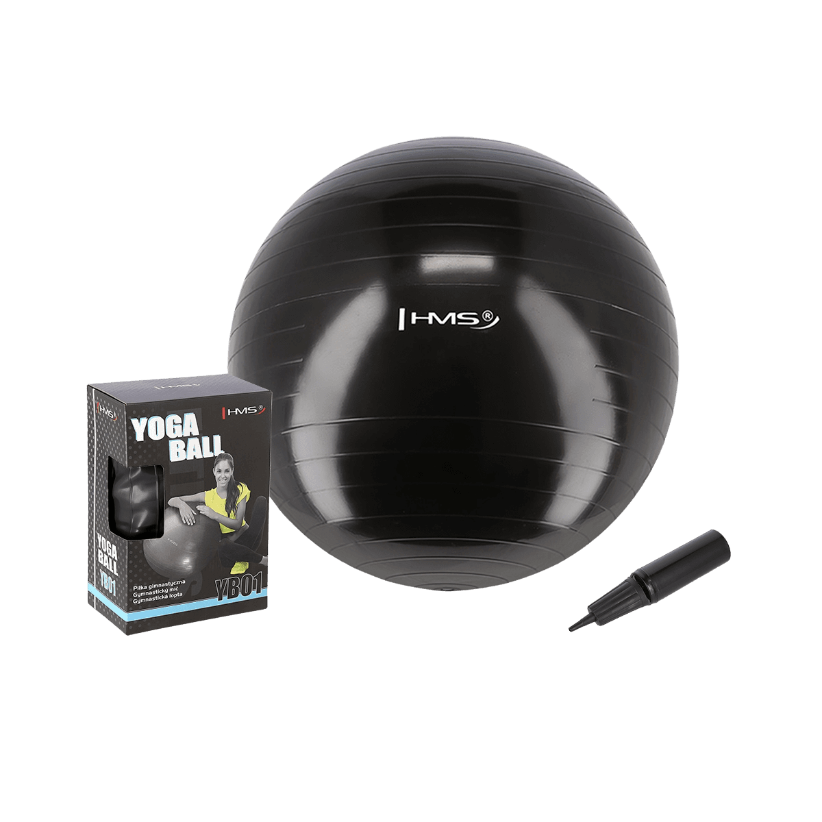 northix, 55cm Black Gym Ball – Anti-burst, Non-slip, Product 0