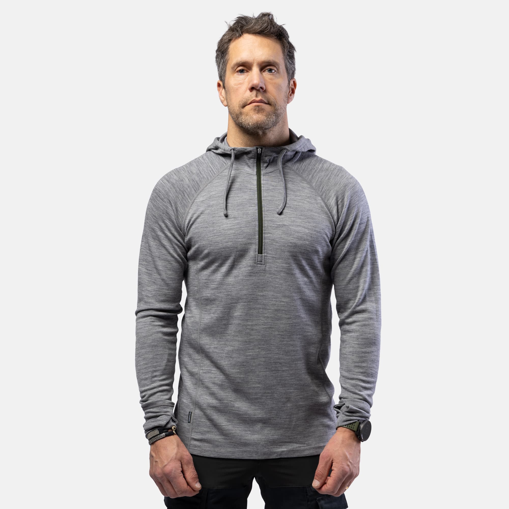 beyond nordic, Bn105 Merino Half Zip Hoodie Men's, Product 0